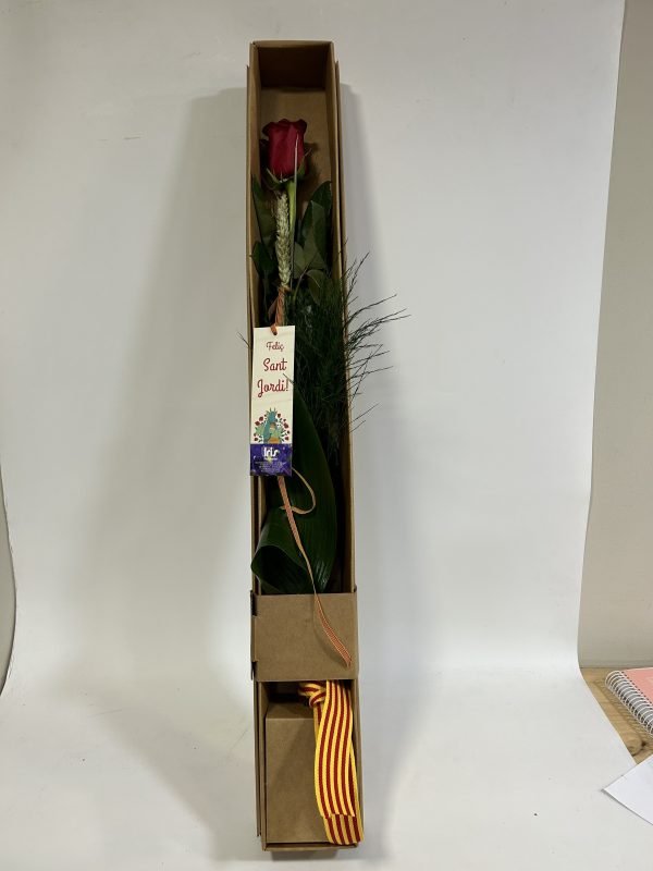 Rosa preservada amb caixa de cartró  80 cm - Imatge 2